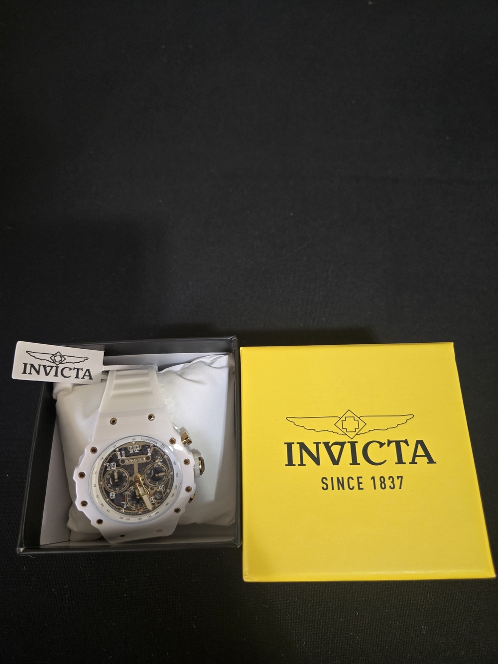 Invicta White Watch with Gold-Tone Details